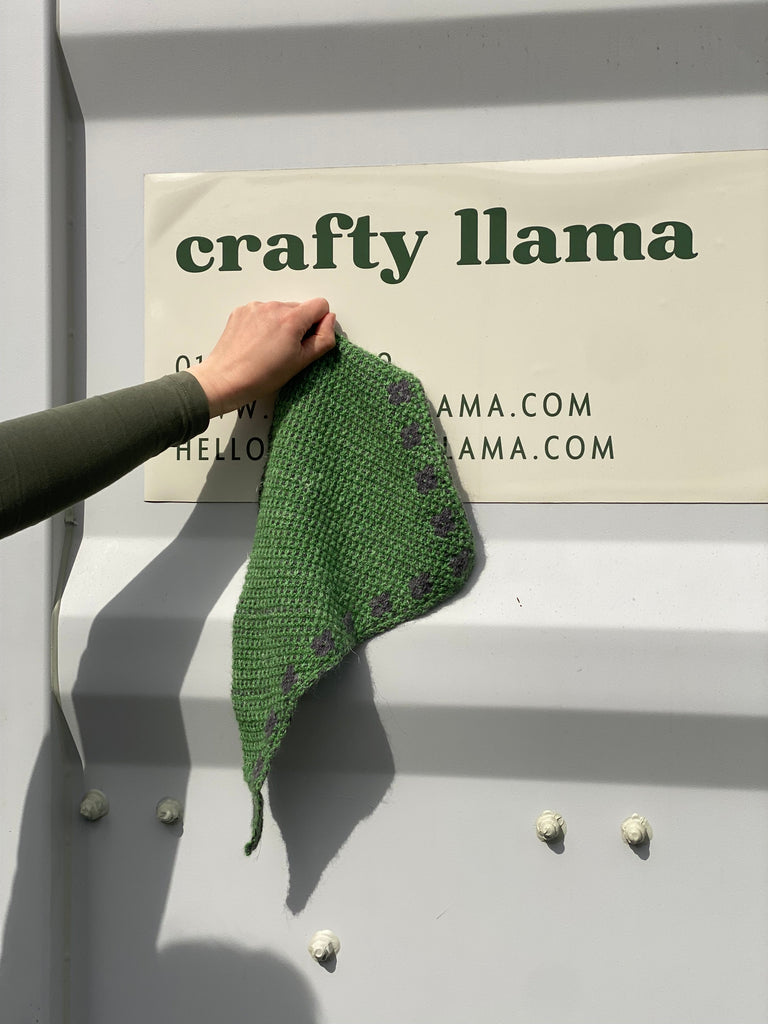 Pressed Flowers Kerchief, a New Yarn Shop, and Embracing your 'Mistakes'