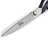 Close-up of a pair of scissors with a visible brand logo on a white background