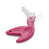 Prym pink birdy needle threader on a white background