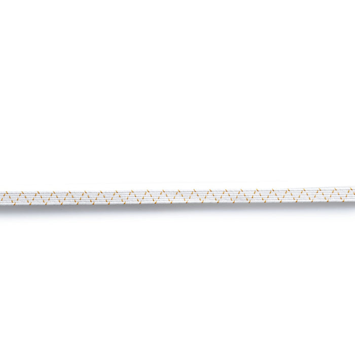 Thin white elastic on a white background