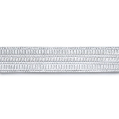 Strip of white elastic on a white background