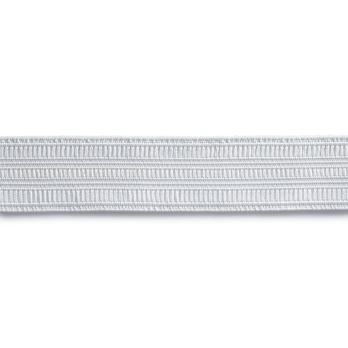 Strip of white elastic on a white background