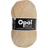 Ball of beige Opal yarn with a label on a white background
