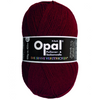 Ball of red yarn with Opal label on a white background