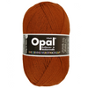 Ball of brown yarn with Opal label on a white background