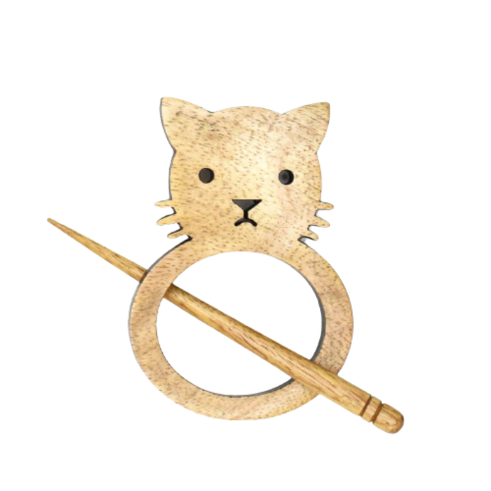 lykke works shawl pin mango cat