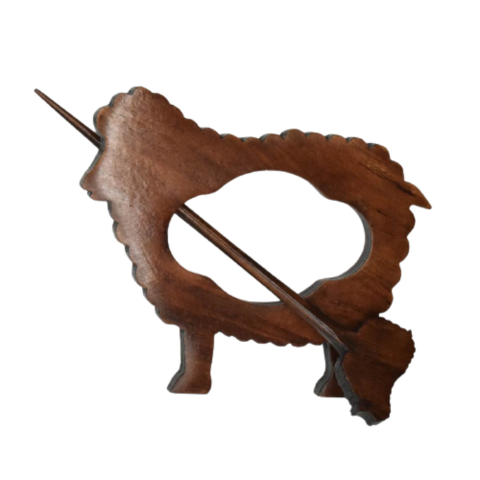 lykke works shawl pin  rosewood sheep