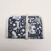 kollage square crochet hook set. Aluminium crochet hooks with a wooden handle in a black and white soft cloth pouch with elastic slots for hooks and zipped pouch.
