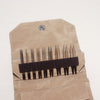 lykke umber 3.5 inch interchangeable knitting needle set in tan fabric.
